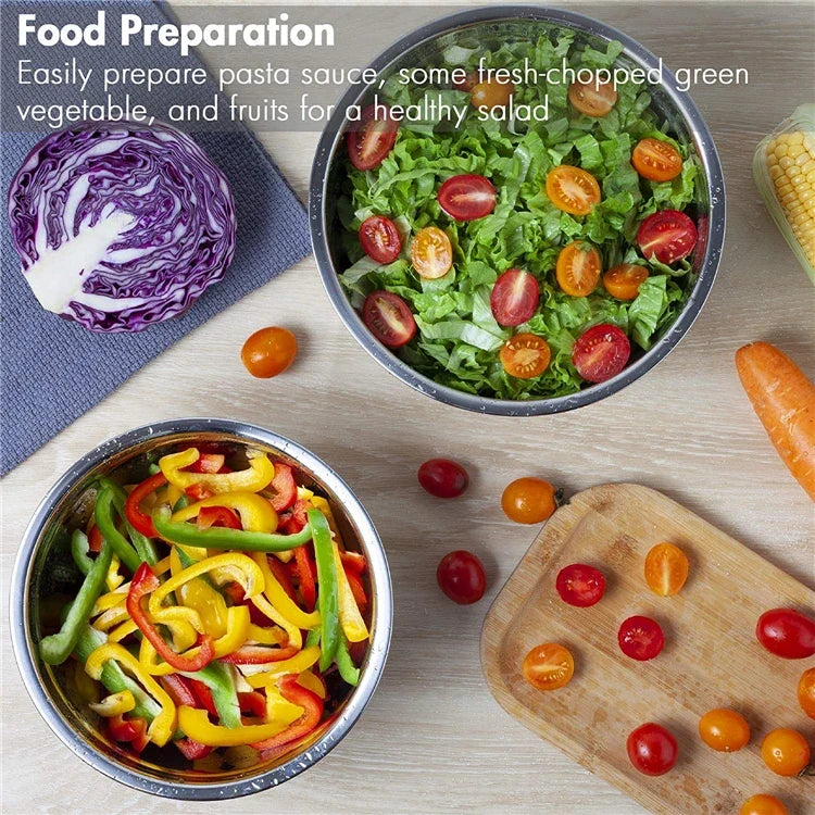 Ultimate Stainless Steel Mixing Bowl Set with Secure Lids & Grater Tools