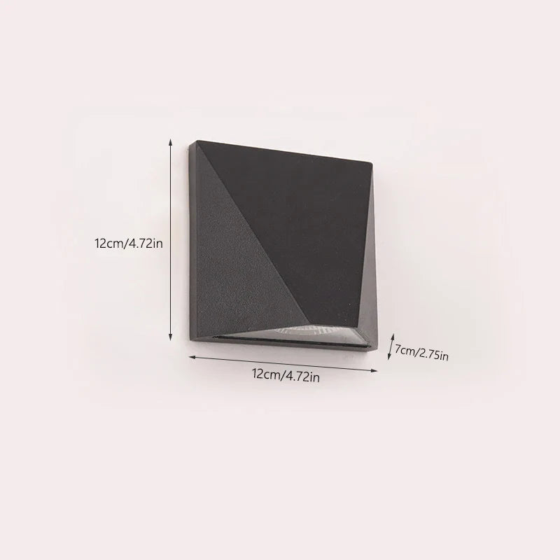 5W Waterproof Outdoor Lamp - Modern Black LED Wall Fixture