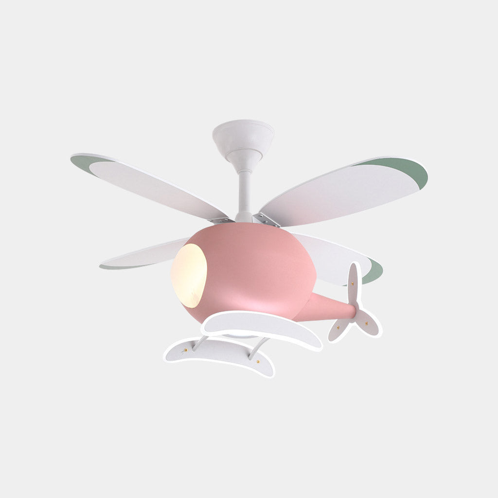 Helicopter Style Ceiling Light Fixture with Four Blades