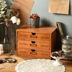 Rustic Charm Wooden Organizer with Versatile Drawers