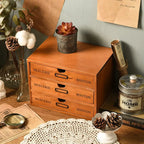 Rustic Charm Wooden Organizer with Versatile Drawers
