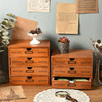 Rustic Charm Wooden Organizer with Versatile Drawers