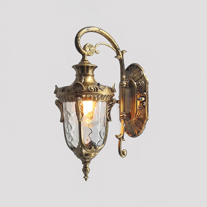Vintage Outdoor Wall Lantern in Brass for Garden and Patio Decor