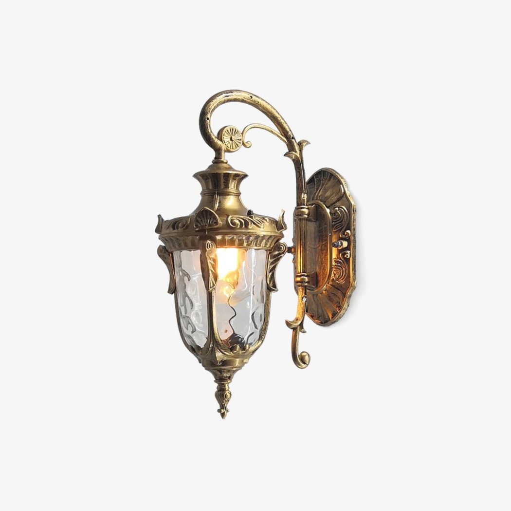Vintage Outdoor Wall Lantern in Brass for Garden and Patio Decor