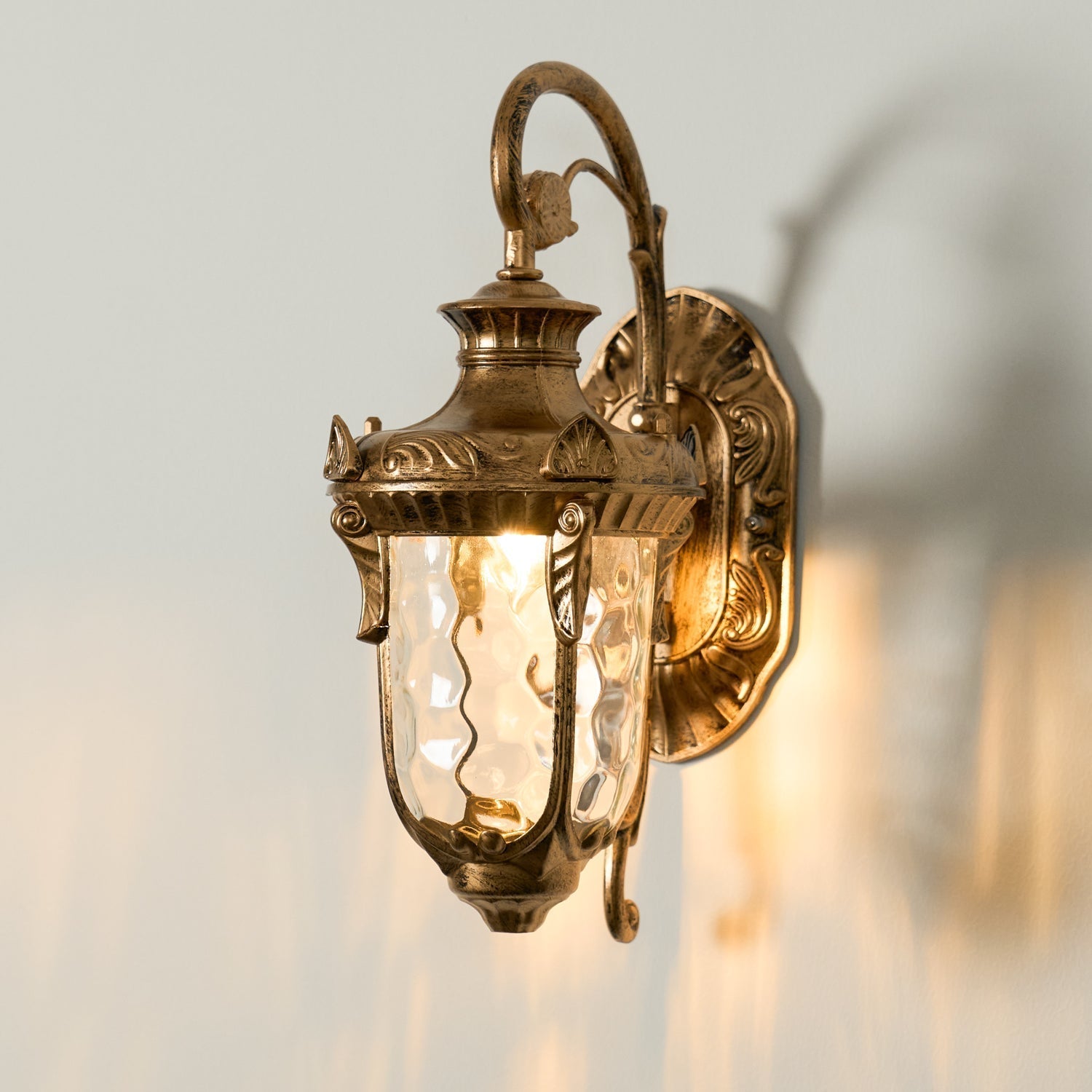 Vintage Outdoor Wall Lantern in Brass for Garden and Patio Decor