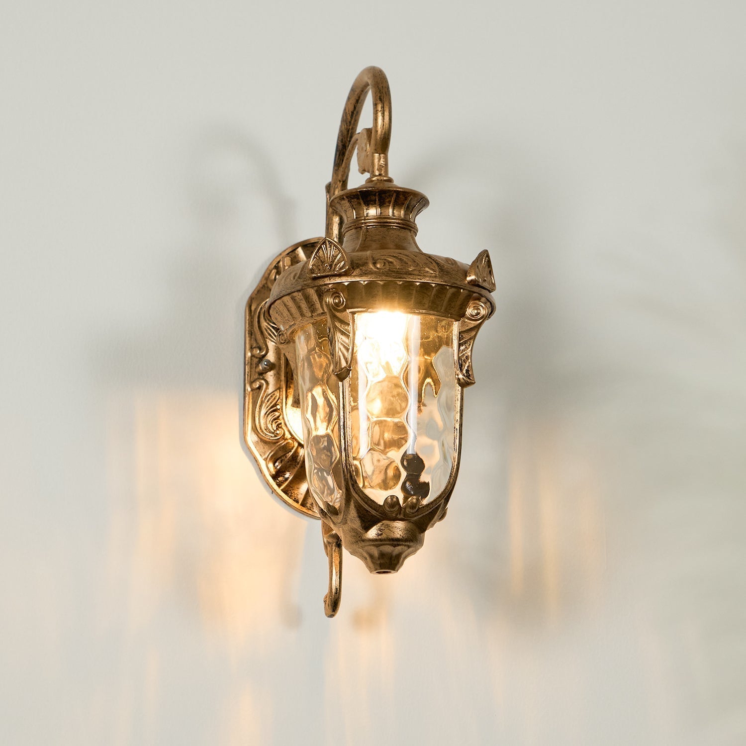 Vintage Outdoor Wall Lantern in Brass for Garden and Patio Decor