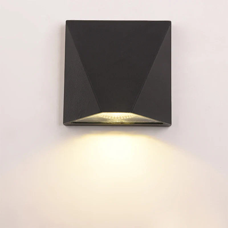 5W Waterproof Outdoor Lamp - Modern Black LED Wall Fixture