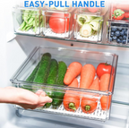 SmartSpace Clear Refrigerator Storage Bins, Stackable 10-Piece Set