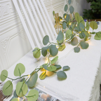 LED Eucalyptus Garland for Home Decor - Rattan Mantel Accent