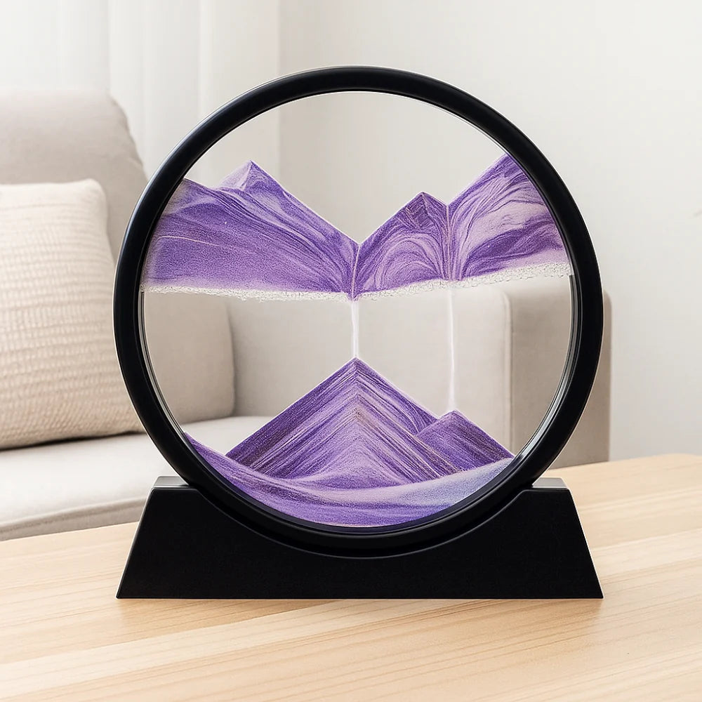 Tabletop Sculpture with Moving Sand Art for Home Decoration