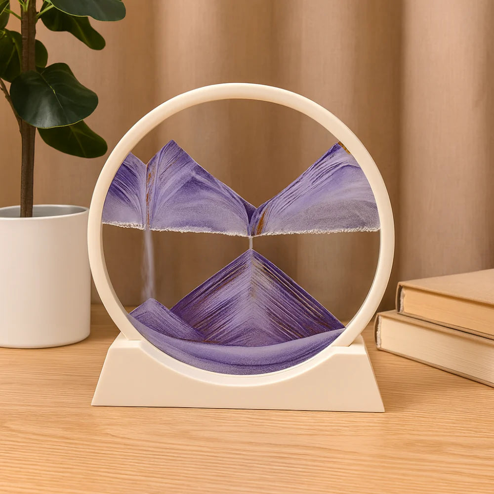 Tabletop Sculpture with Moving Sand Art for Home Decoration