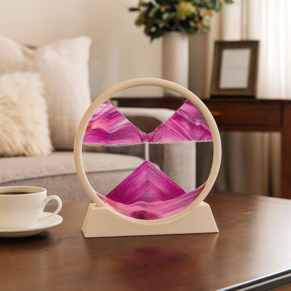 Tabletop Sculpture with Moving Sand Art for Home Decoration