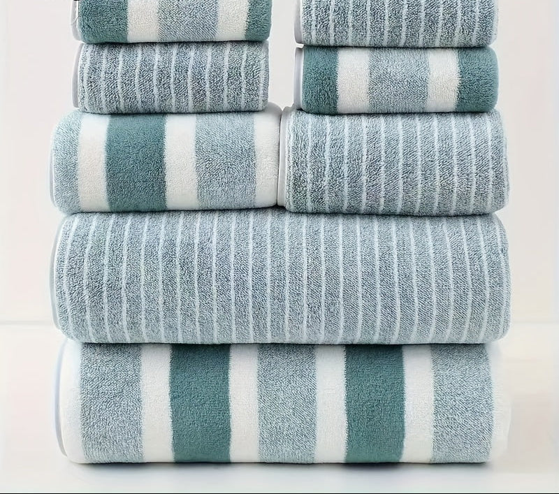 Set of 8 Quick-Dry Bath Towels in Soft Coral Fleece