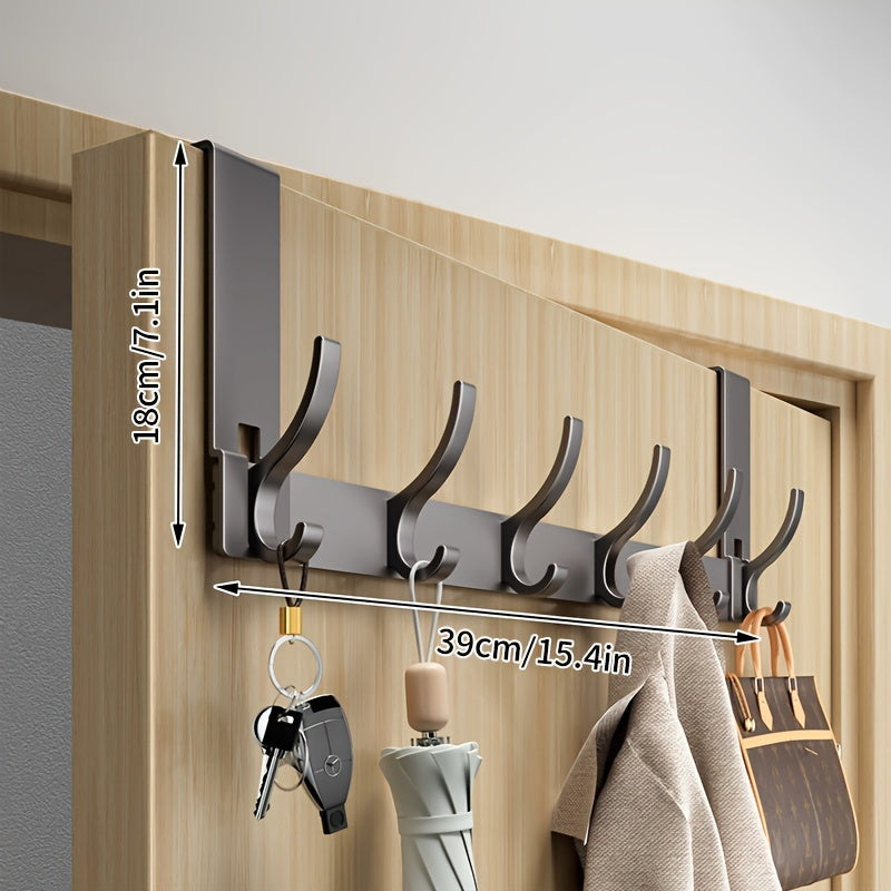Wall-Mounted Coat Hook Rack for Over-Door Storage