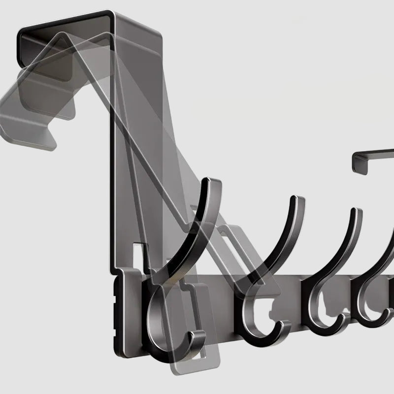 Wall-Mounted Coat Hook Rack for Over-Door Storage