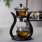 Wooden Stand Glass Drip Tea Brewer with Magnetic Pour Spout