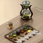 Wooden Stand Glass Drip Tea Brewer with Magnetic Pour Spout