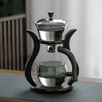Wooden Stand Glass Drip Tea Brewer with Magnetic Pour Spout