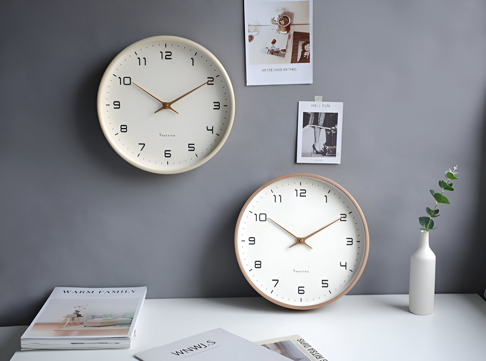 Minimalist Wooden Frame Wall Clock – Nordic Style Design