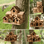 Multi-Nesting Design Wooden Birdhouse for Hanging Outdoors