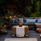 Cylindrical Tabletop Bio Ethanol Fireplace for Outdoor Use with Glass Tube