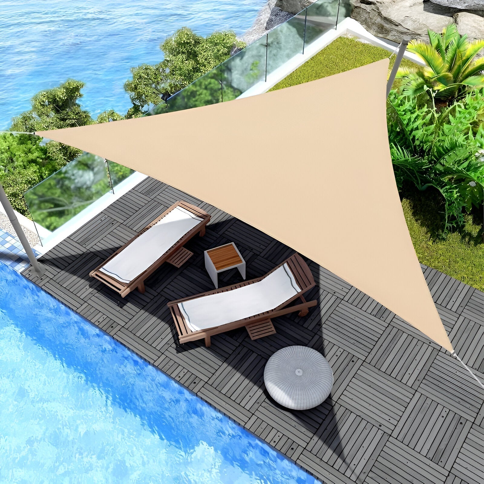 Waterproof Triangle Shade Sail with UV Protection – TriBlocker Design