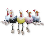 Garden Figurine of Rooster with Dangling Legs in Resin