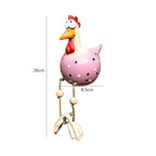 Garden Figurine of Rooster with Dangling Legs in Resin