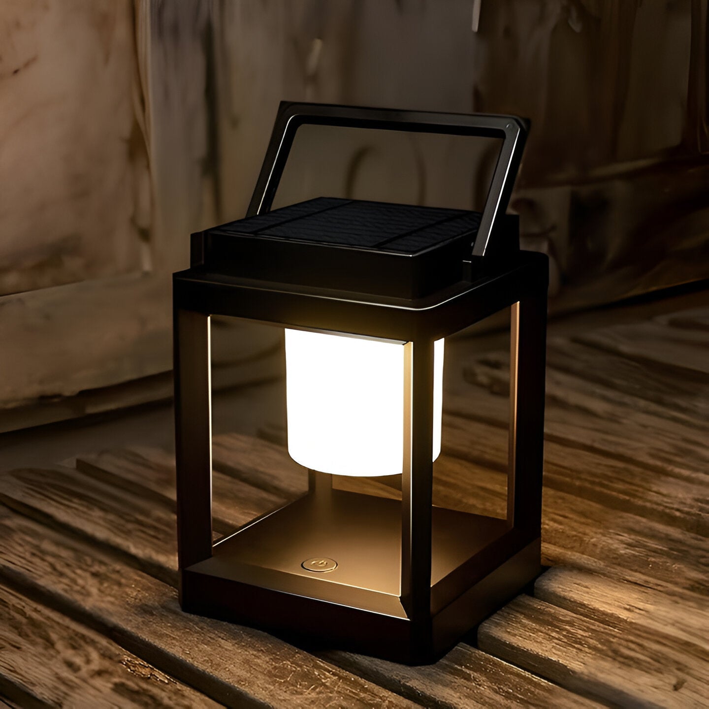Square Frame Black Outdoor Lantern Light with Handle