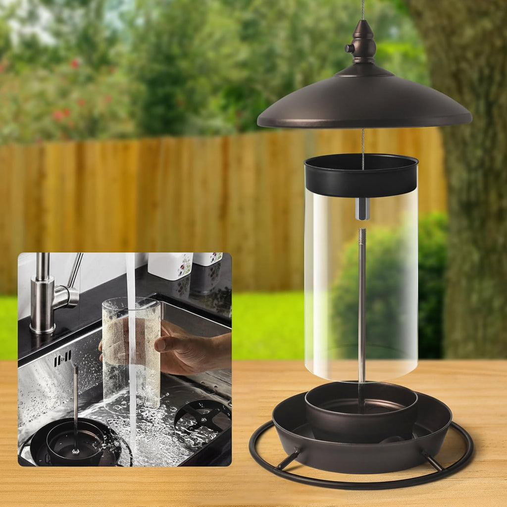 360-Degree Perch Metal Bird Feeder for Simple Refilling and Cleaning
