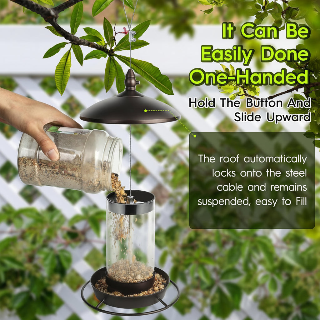360-Degree Perch Metal Bird Feeder for Simple Refilling and Cleaning