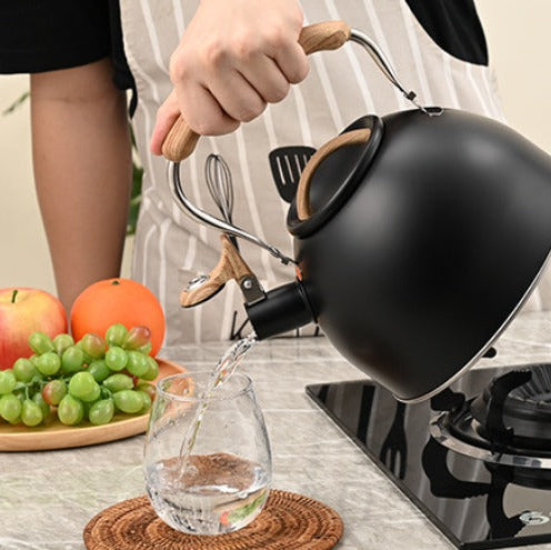 Elegant Stainless Steel Tea Kettle with Whistle