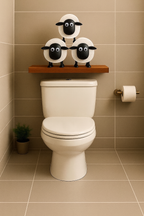 Set of 3 Sheep Design Toilet Paper Holders for Bathroom