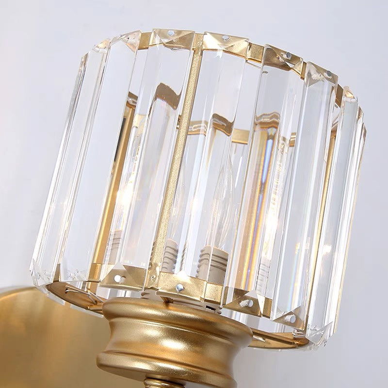 Contemporary Iron and Glass Wall Sconce Light Fixture