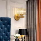 Contemporary Iron and Glass Wall Sconce Light Fixture