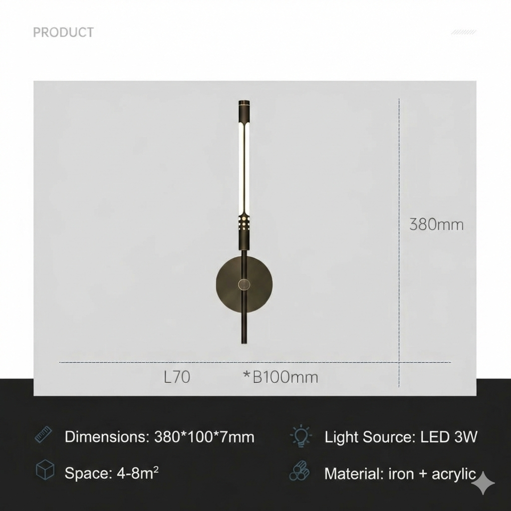 Indoor LED Sconce Light - Modern Metal and Acrylic Wall Fixture