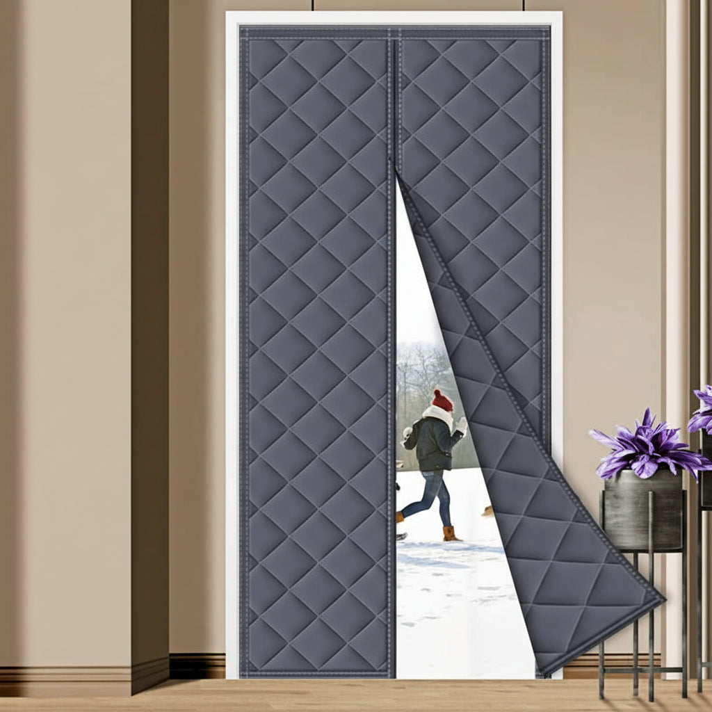 Insulated Magnetic Door Curtain – Thermal Draft Blocker Cover