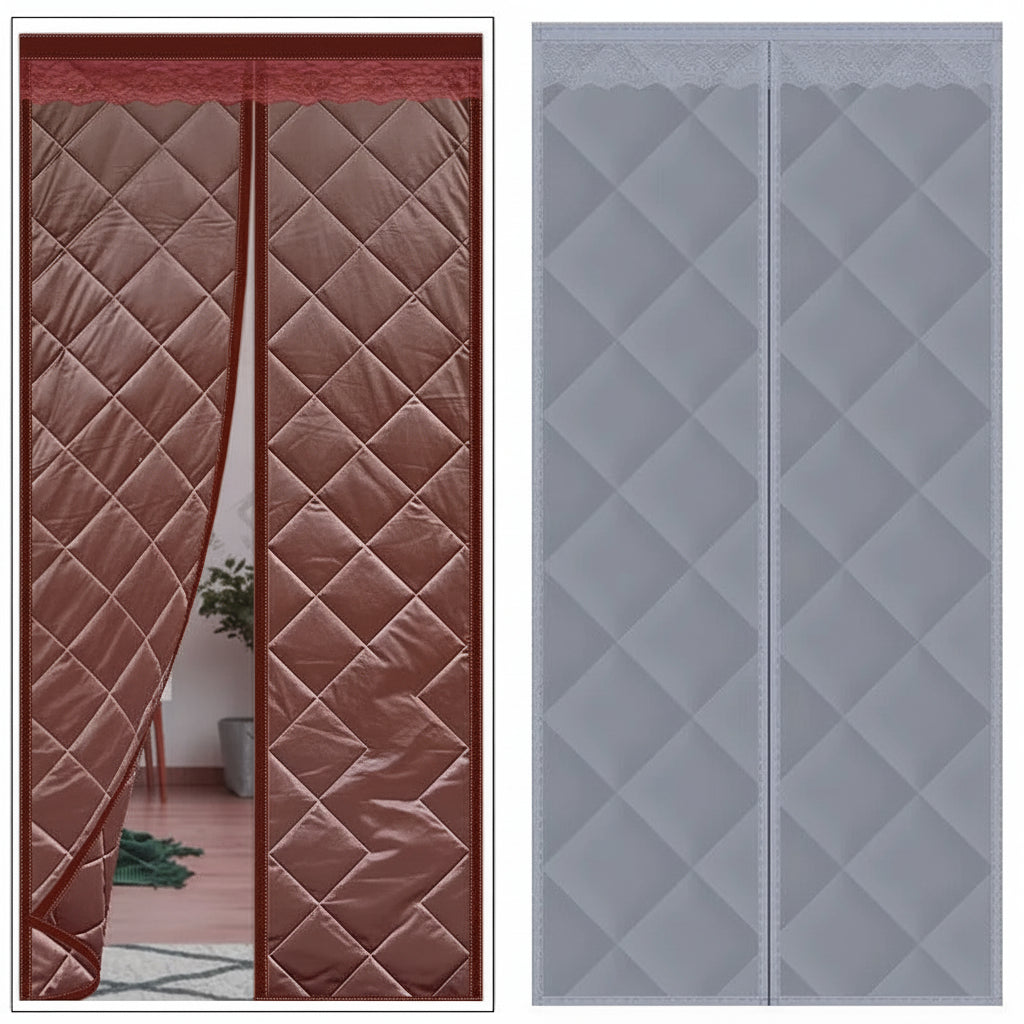 Insulated Magnetic Door Curtain – Thermal Draft Blocker Cover