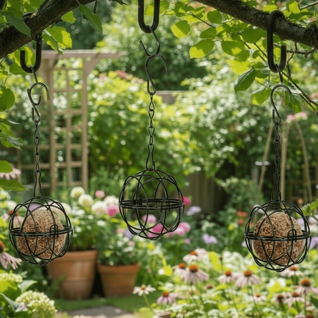 Metal Suet Ball Feeder for Birds - Squirrel-Proof Cage Design