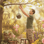 Metal Suet Ball Feeder for Birds - Squirrel-Proof Cage Design