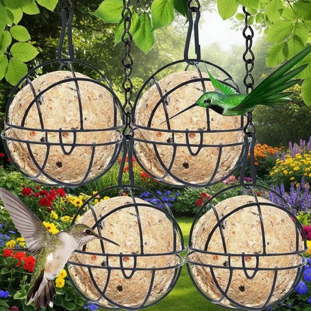 Metal Suet Ball Feeder for Birds - Squirrel-Proof Cage Design