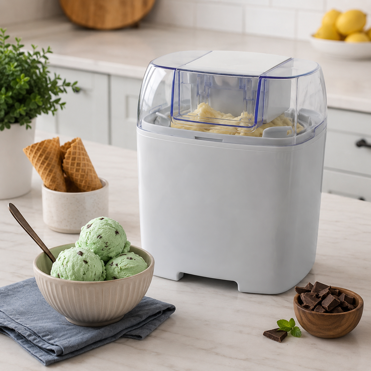Homemade Ice Cream Maker – Frozen Dessert Bowl Machine