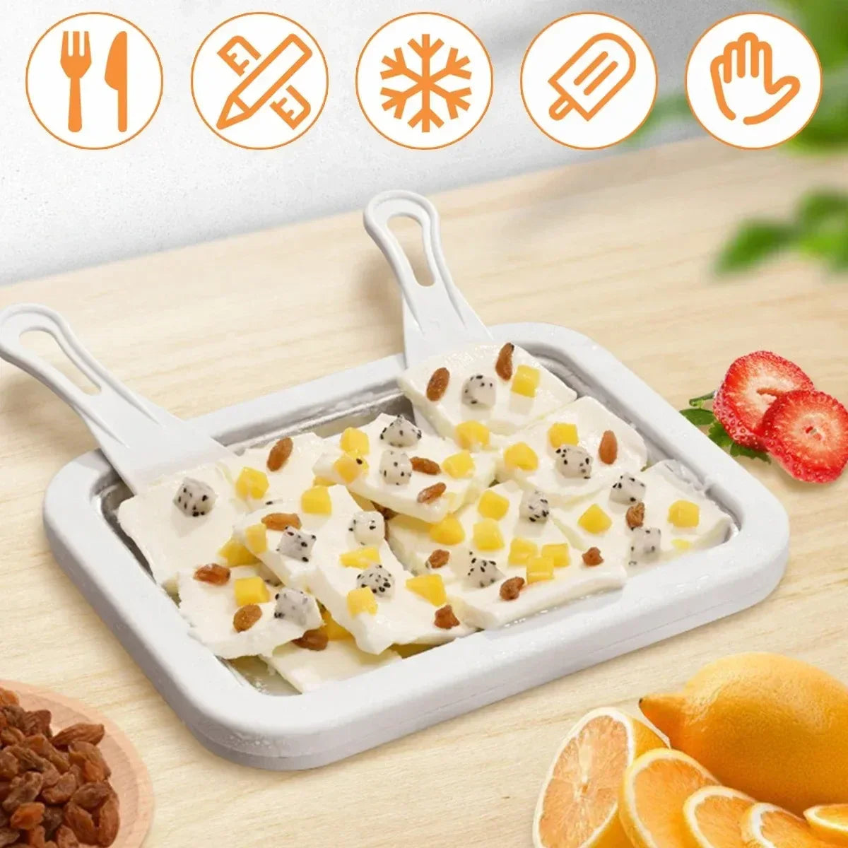 Frozen Dessert Maker Pan – Ice Cream and Gelato Maker for Kitchen