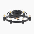 Ceiling Light Fan in Black with Round Frame and Six Socket Holders