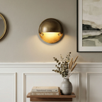 Modern LED Wall Light - Industrial Arc Sconce with Brushed Brass Finish