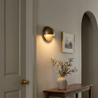 Modern LED Wall Light - Industrial Arc Sconce with Brushed Brass Finish