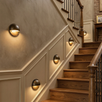 Modern LED Wall Light - Industrial Arc Sconce with Brushed Brass Finish