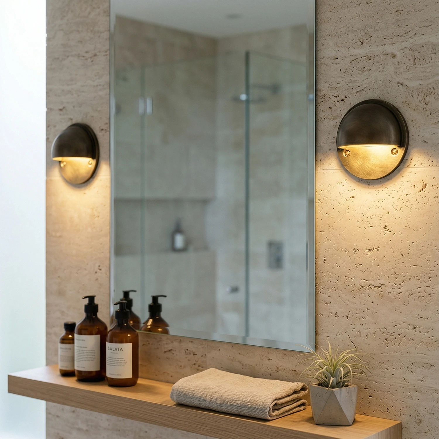 Modern LED Wall Light - Industrial Arc Sconce with Brushed Brass Finish