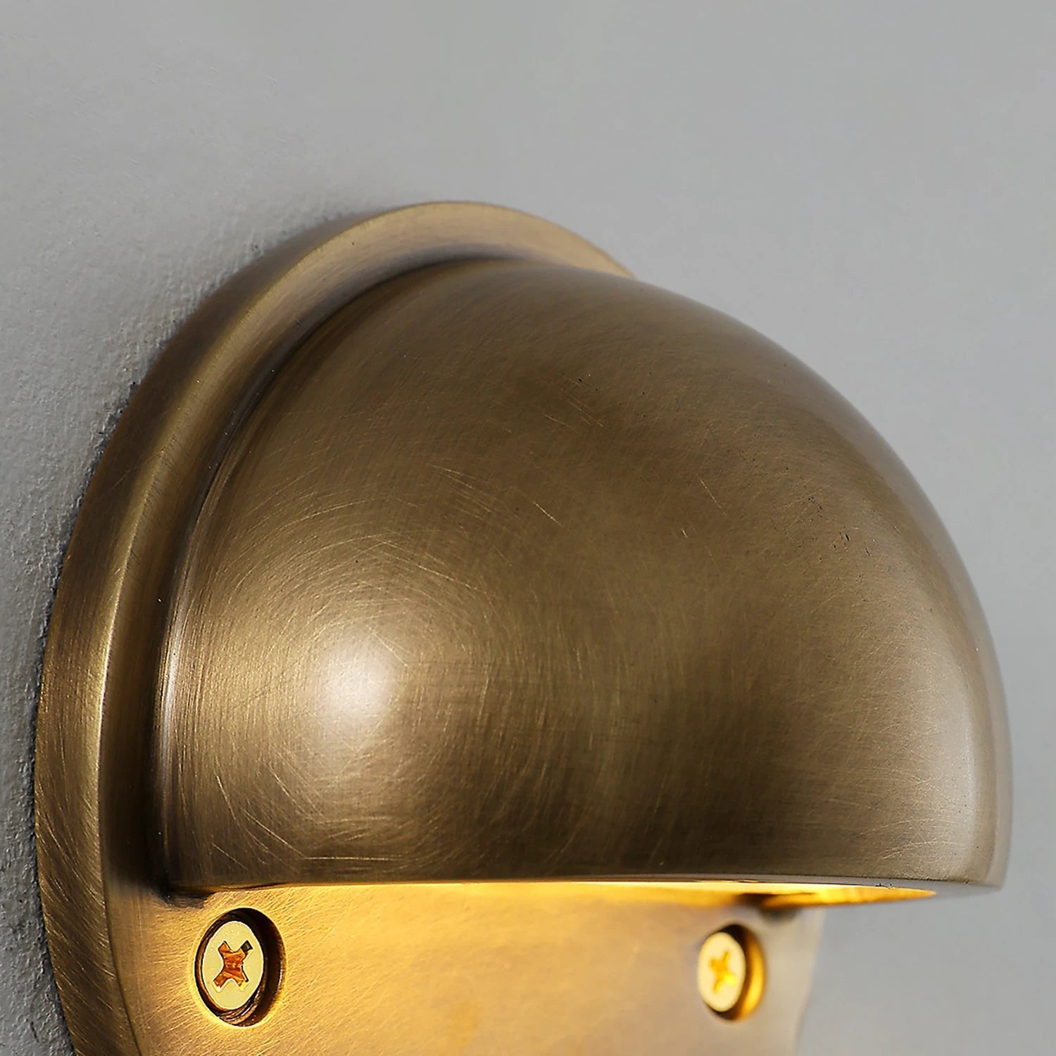 Modern LED Wall Light - Industrial Arc Sconce with Brushed Brass Finish