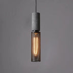 Adjustable Height Pendant Light – Concrete and Metal Design for Kitchen and Dining Areas